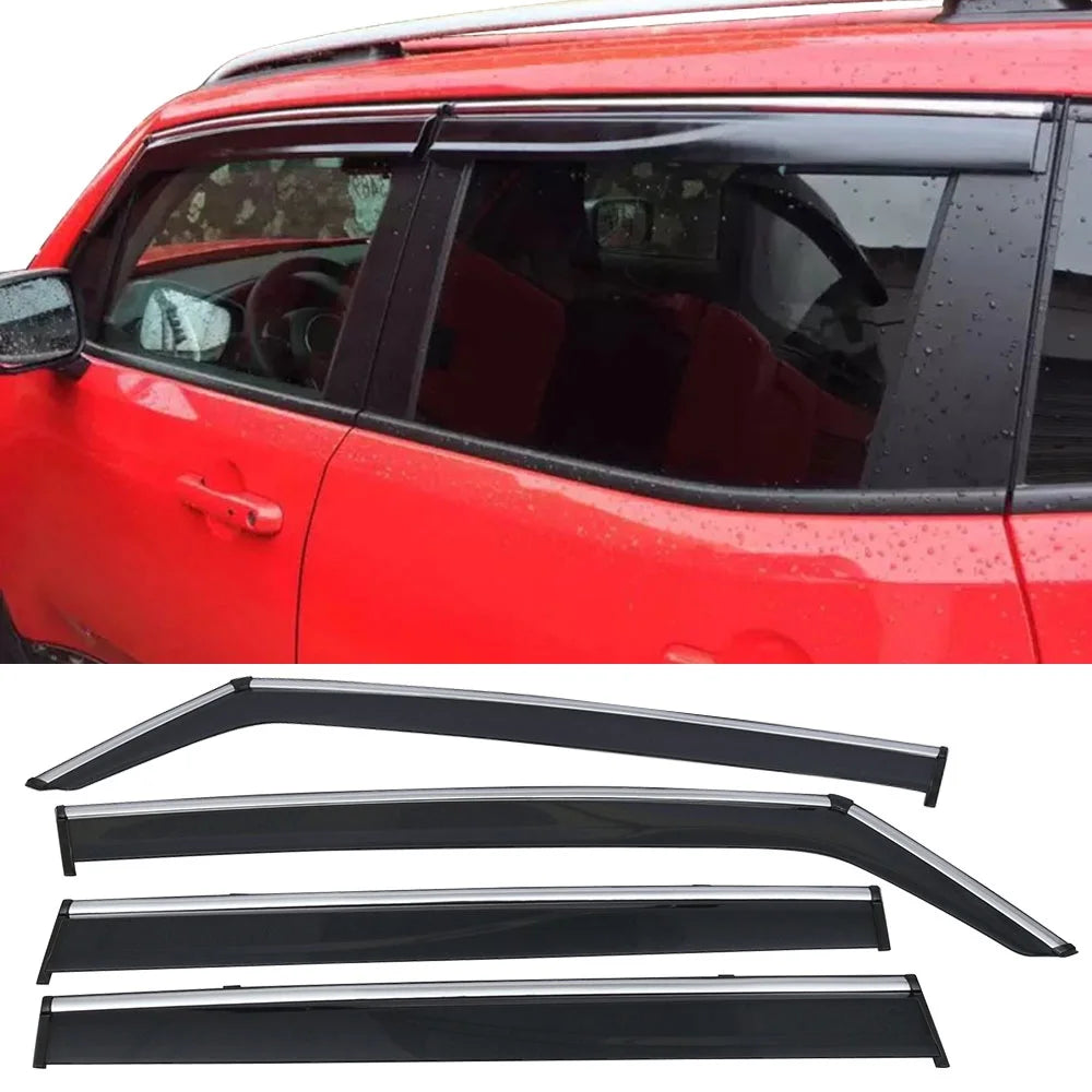 Polycarbonate Window Vent Visor Deflector Rain Guard 4Pc U6949