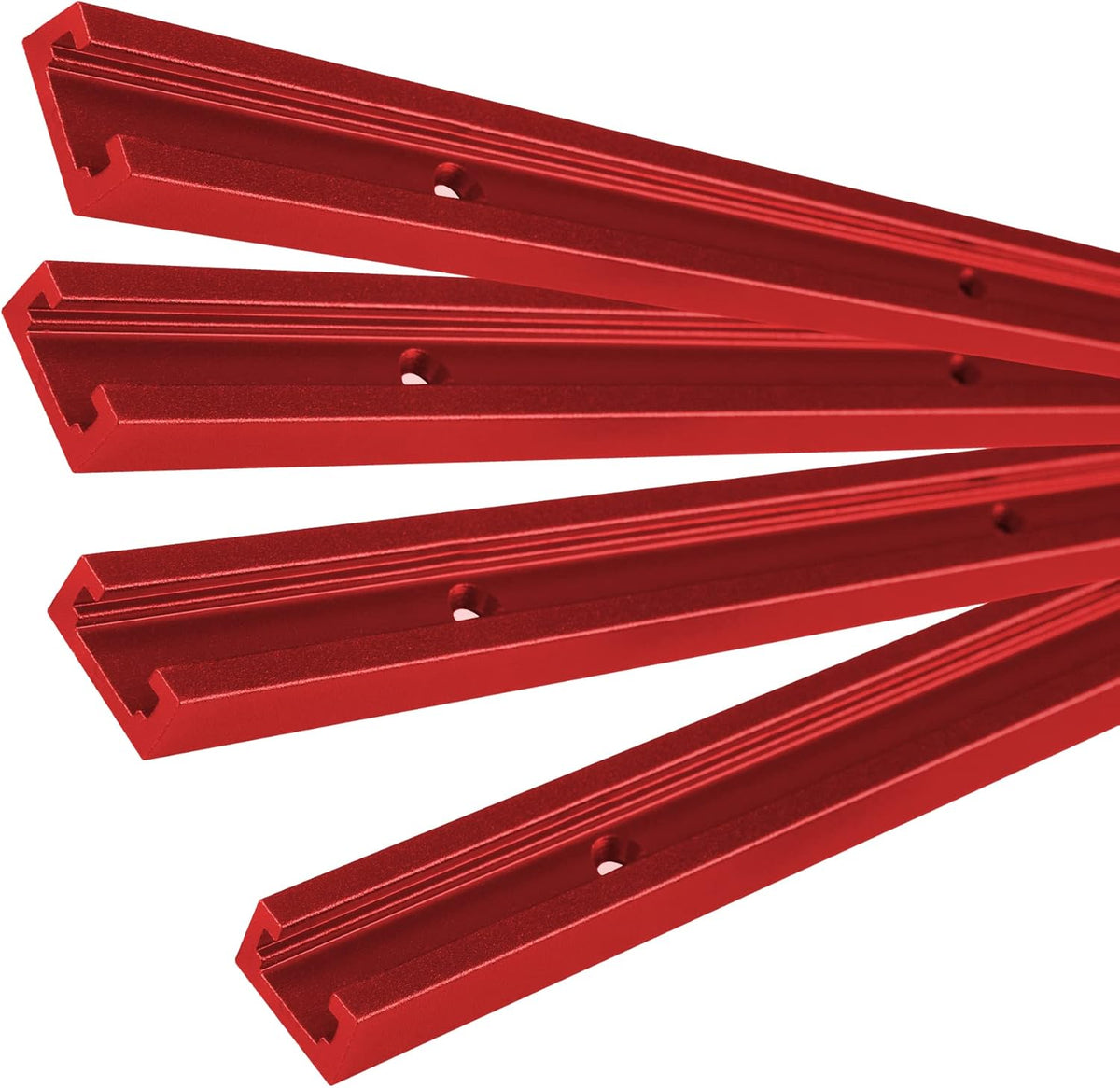 Silver 48'' Aluminum Alloy T-Track with Predrilled Mounting Holes, Pack of 2 T321
