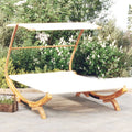 Solid Bent Wood Patio Bed with Canopy S548976