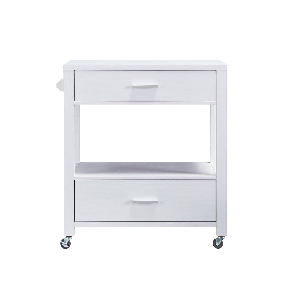 White 2-Drawer Serving Cart N3443
