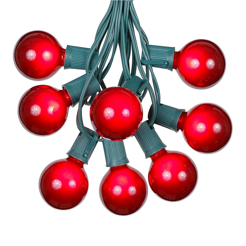 125 Red Globe Bulbs Patio String Lights A67880