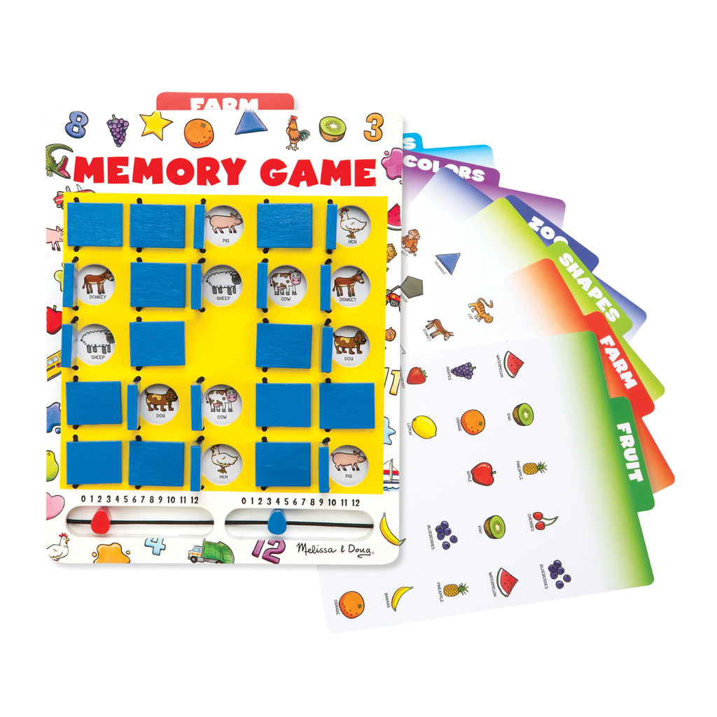 Wooden Travel Memory Game with 7 Double-Sided Cards A563874