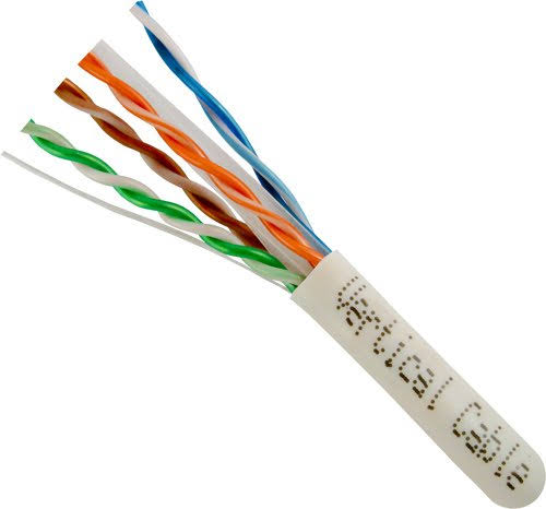 Cat6a 10g UTP 23AWG Solid Bare Copper PVC 1000ft White Bulk Ethernet Cable K912
