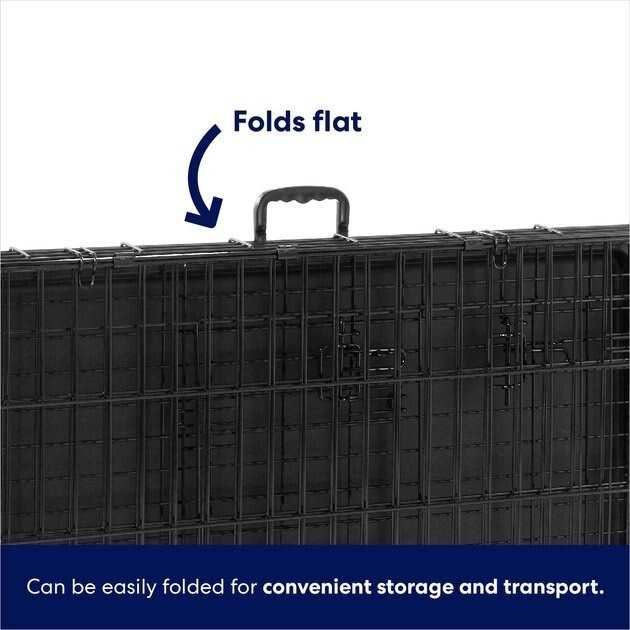 Heavy Duty Fold & Carry Double Door Collapsible Wire Dog Crate W66256