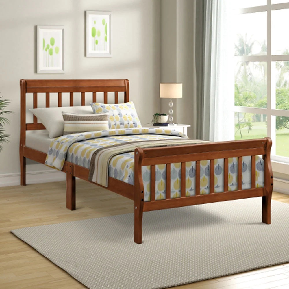 Wood Platform Bed with Headboard and Footboard W145