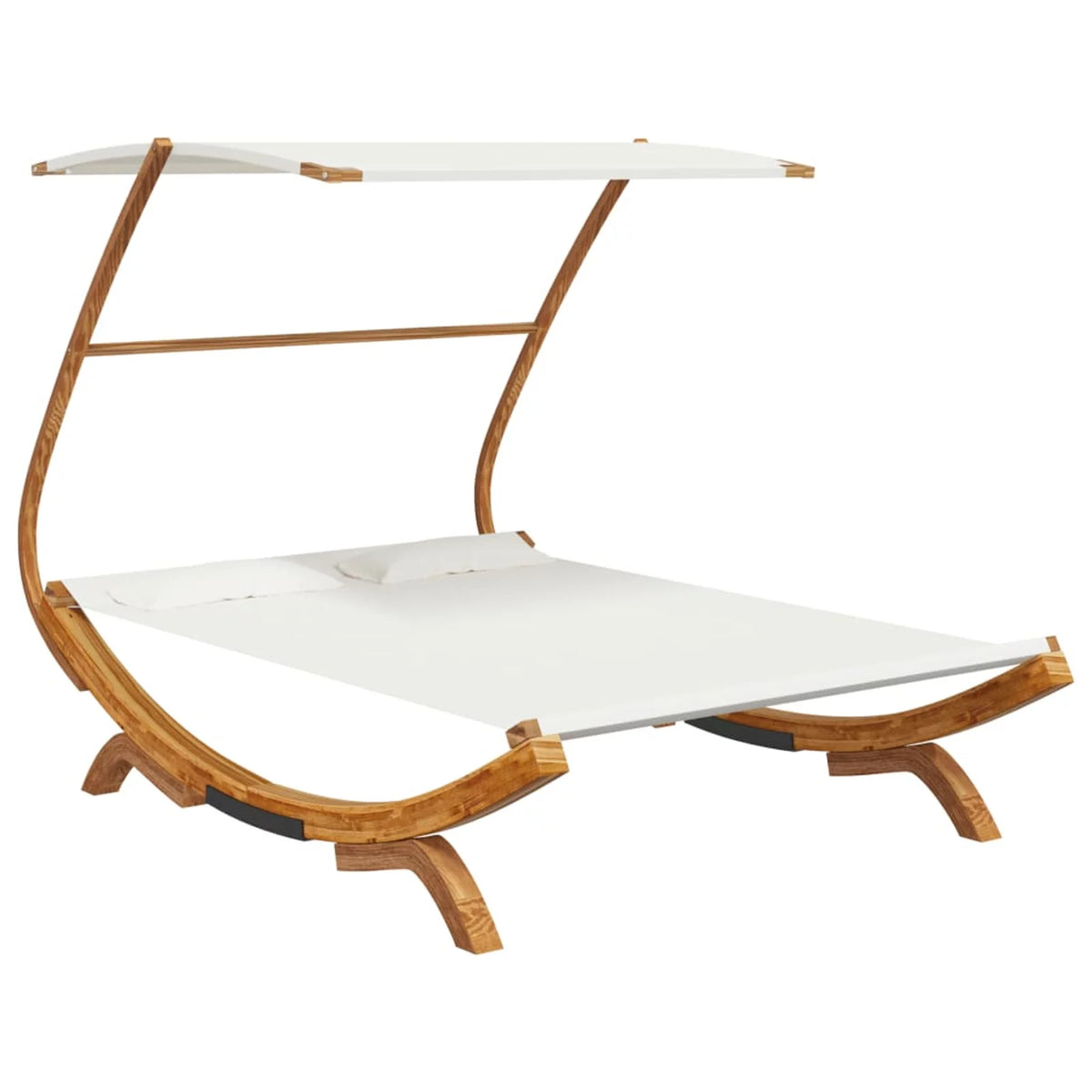 Solid Bent Wood Patio Bed with Canopy S548976