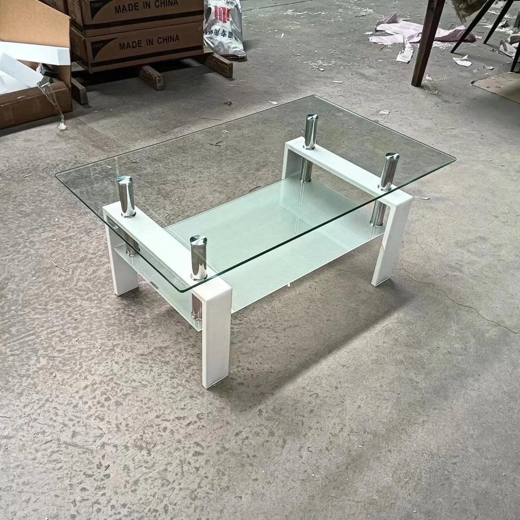 Clear Glass 2-Layer Coffee Table Y80647
