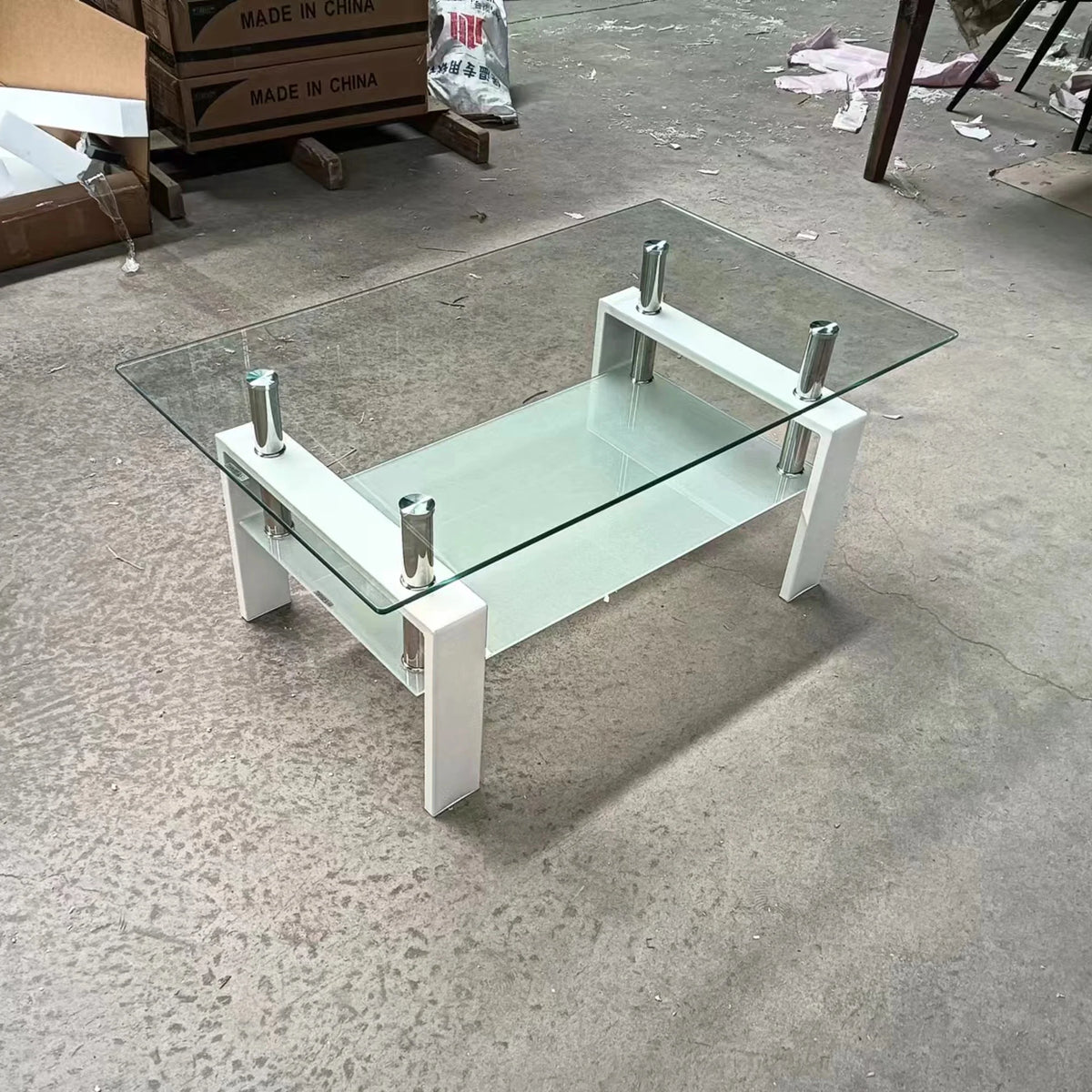 Clear Glass 2-Layer Coffee Table Y80647