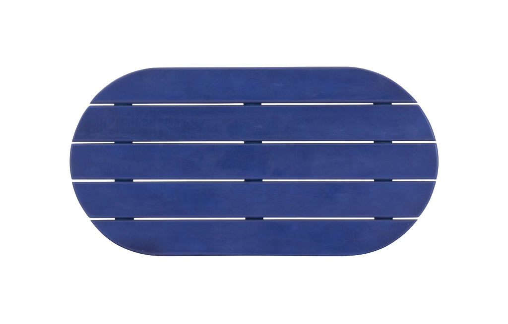 Blue Mid-Century Oval Coffee Table C2111