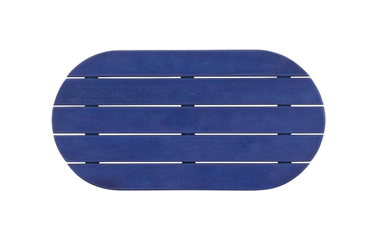 Blue Mid-Century Oval Coffee Table C2111