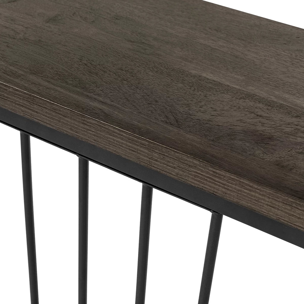 47" Console Table with Metal Frame, Rustic Brown W522