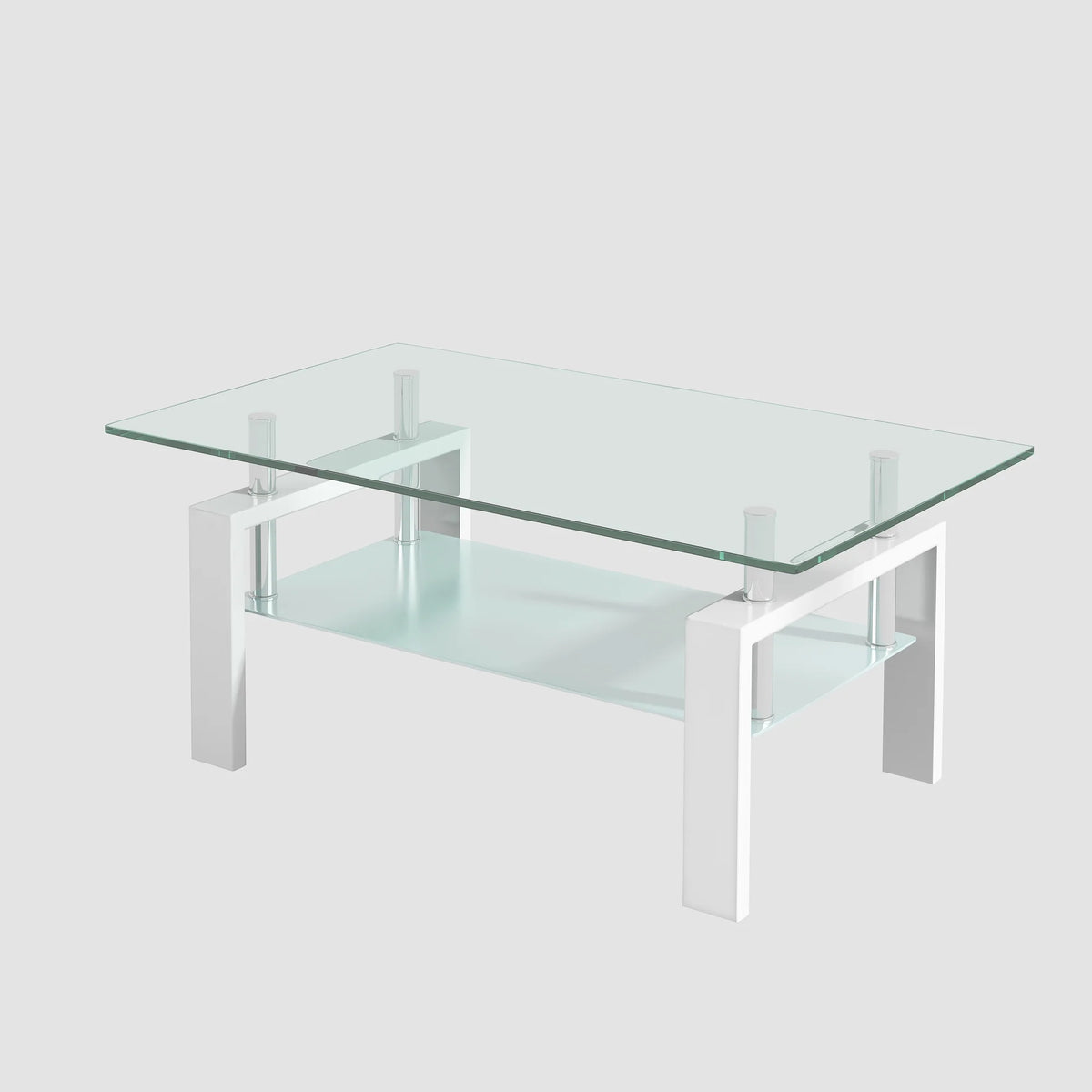 Clear Glass 2-Layer Coffee Table Y80647