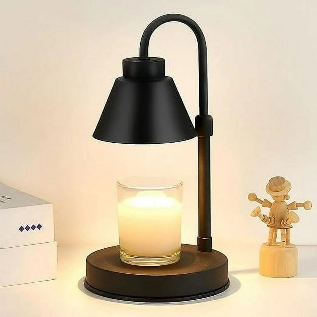 Black Dimmable Candle Warmer Lamp with 2 Bulbs F11069