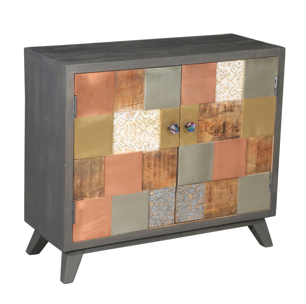 Recycled Mango Wood Cabinet with 2 Doors W62350