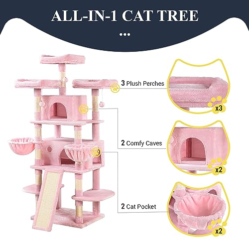 68 Inches Light Grey Cat Tree L594