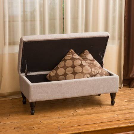 Gray Fabric Storage Ottoman N88109