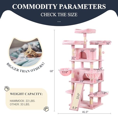 68 Inches Light Grey Cat Tree L594