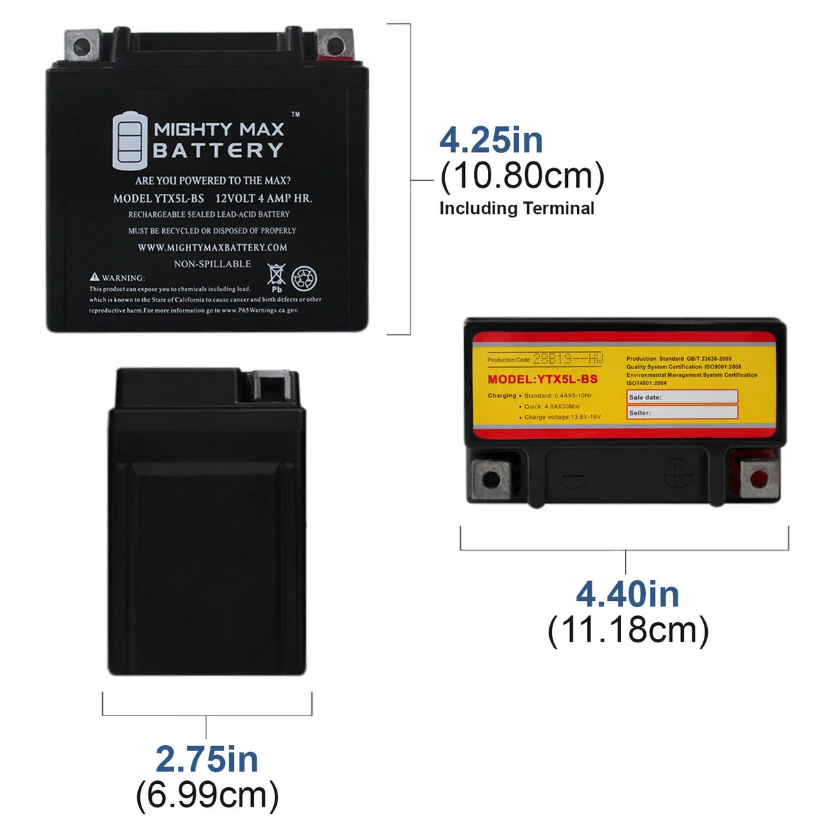 YTX5L-BS Replacement Battery P795