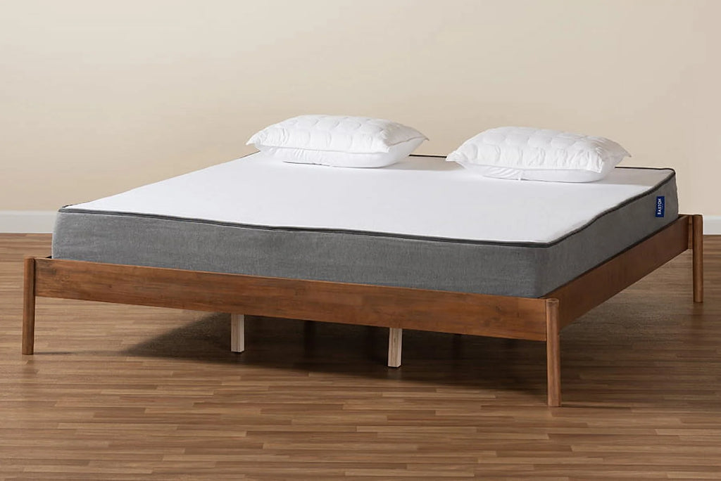 Ash Walnut Finished Wood Queen Size Bed Frame Q172339