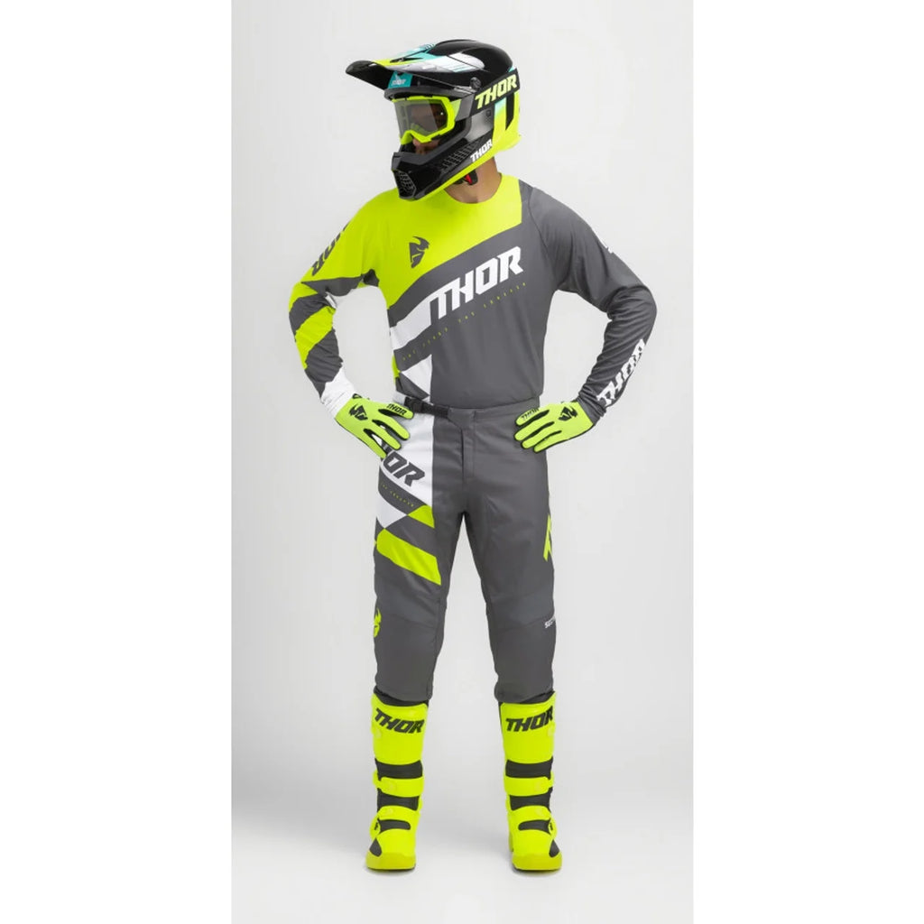 Youth Sector Checker Motocross Jersey Pant Combo Charcoal/Acid S310106
