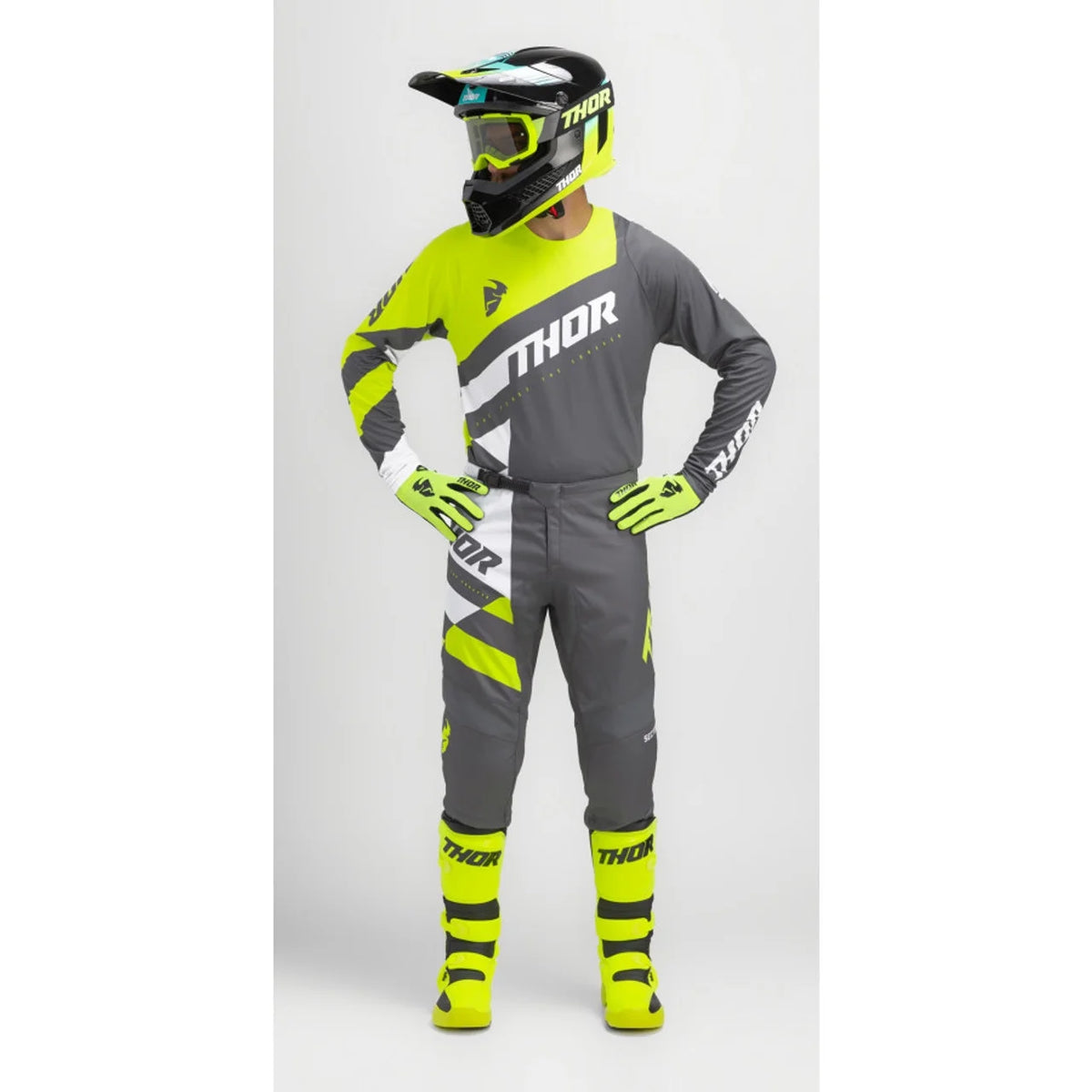 Youth Sector Checker Motocross Jersey Pant Combo Charcoal/Acid S310106