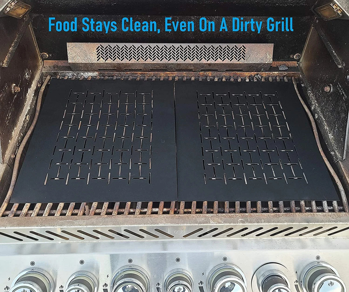 Non-Stick BBQ Grill Mats with Holes (Set of 2) D3691
