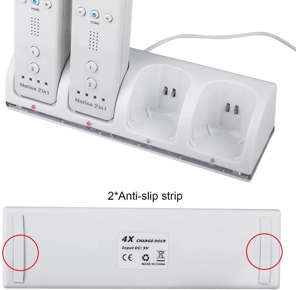 Charger Dock for Wii Remote with 4 Rechargeable Batteries U6805