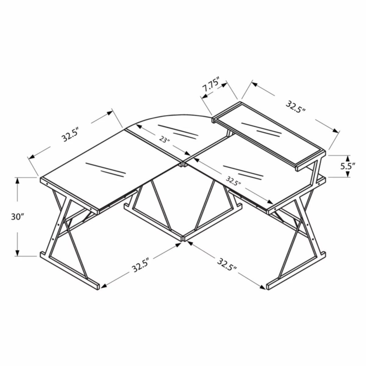 Black L Shape Computer Desk M162