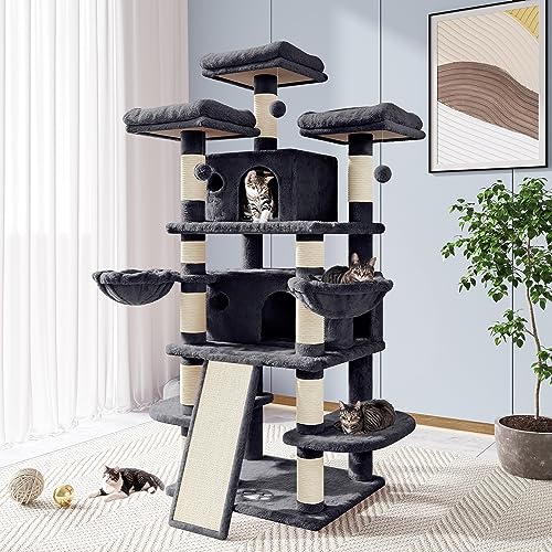 68 Inches Light Grey Cat Tree L594