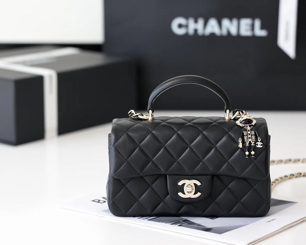Black Mini Flapbag With Top Handle S103416