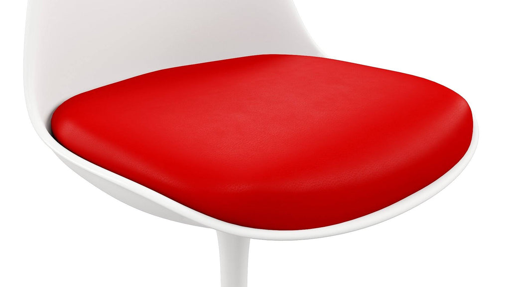 Red Faux Leather Tulip Side Chair Set of 4 V338