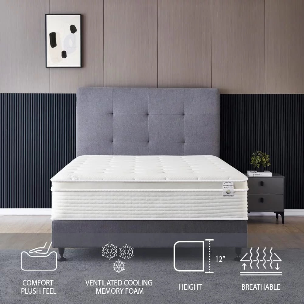Full Size 12 Inch Memory Foam Spring Hybrid Mattress F610208