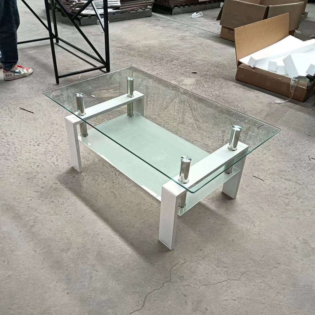Clear Glass 2-Layer Coffee Table Y80647