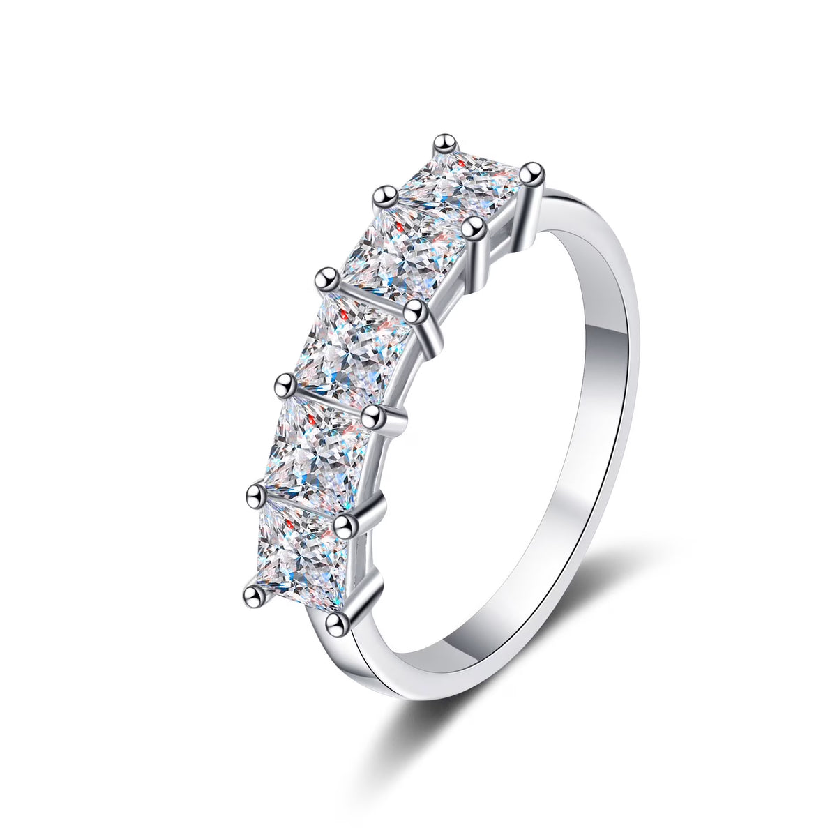 2ct Princess Cut Moissanite Engagement Ring, 925 Sterling Silver S877