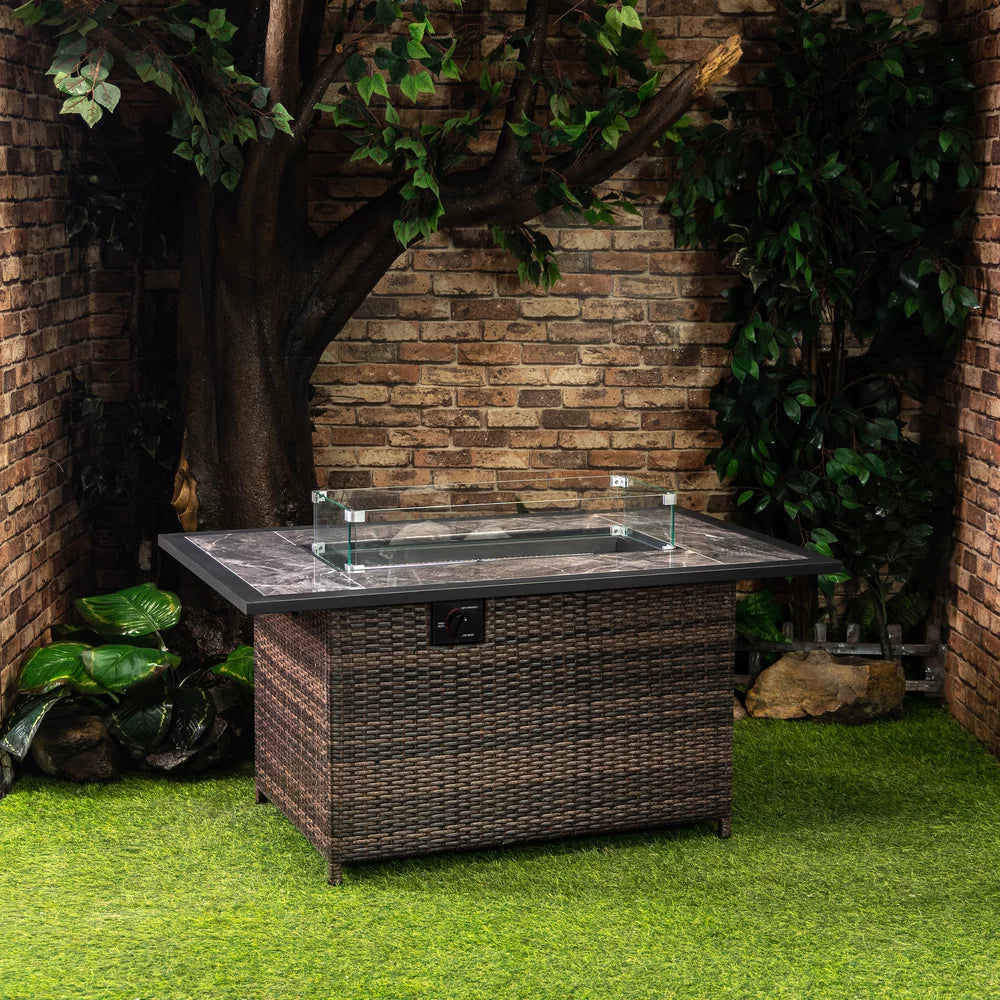 20lbs Wicker Gas Outdoor Firepit Table P55092
