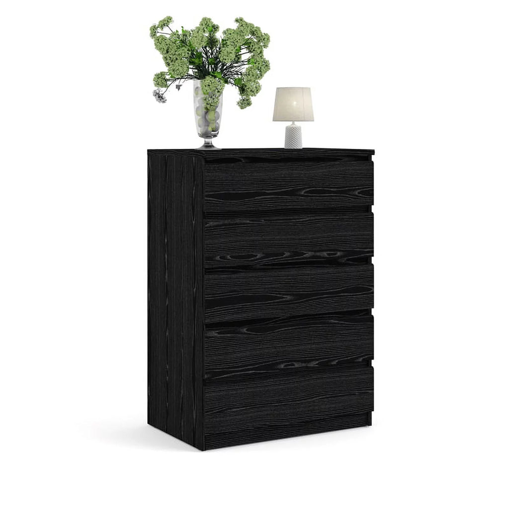 2 Piece Dresser and Chest Set Black Woodgrain Q494970