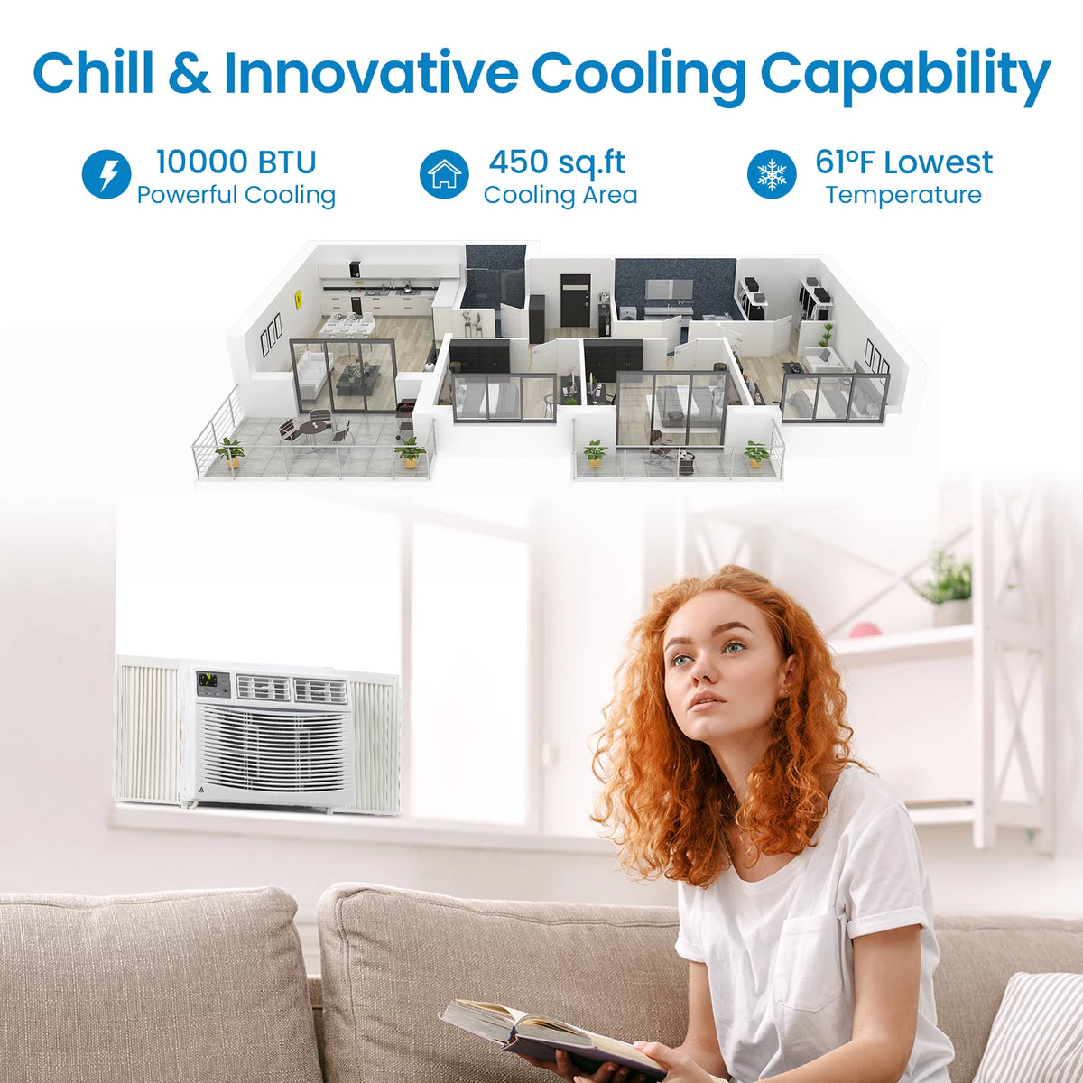 10000 BTU Window Air Conditioner with Remote/App Control I45982