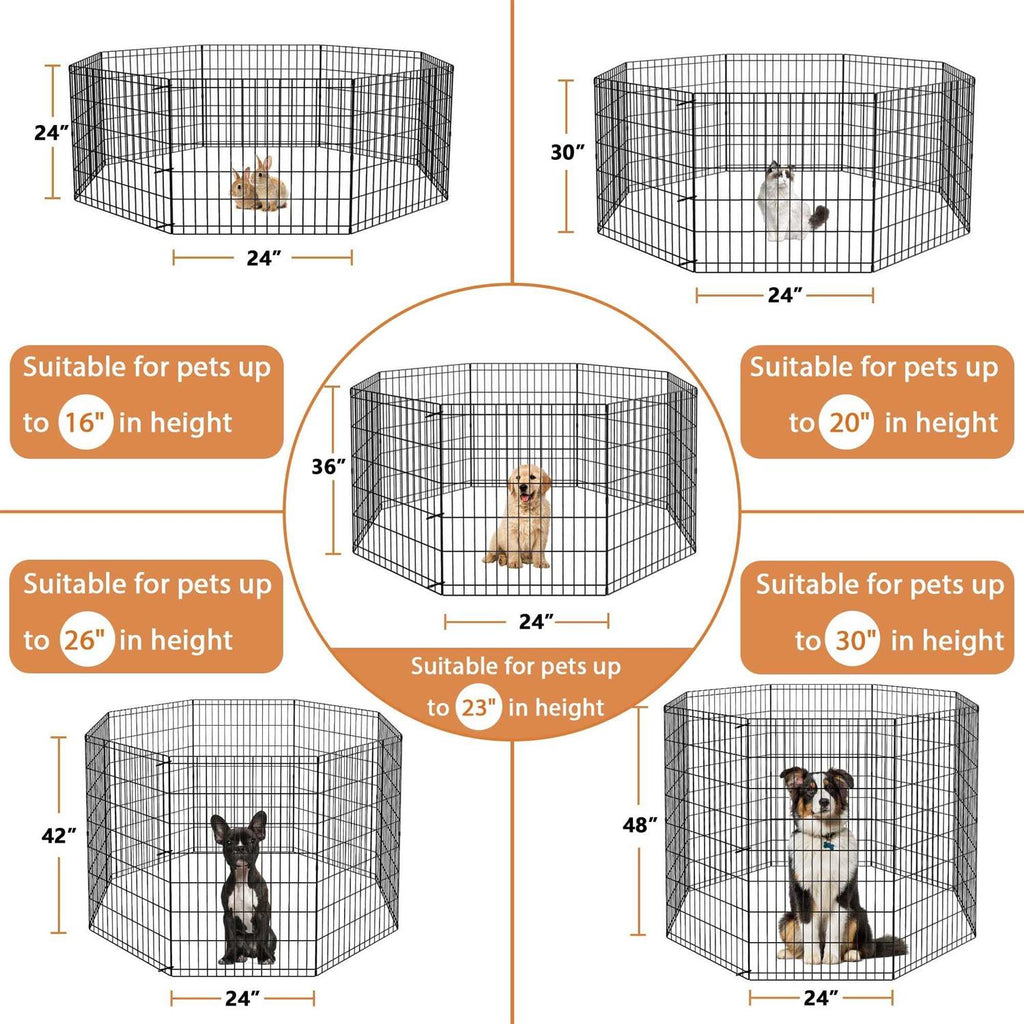 8 Panel Folding Pet Playpen Dog Exercise Pen M73738